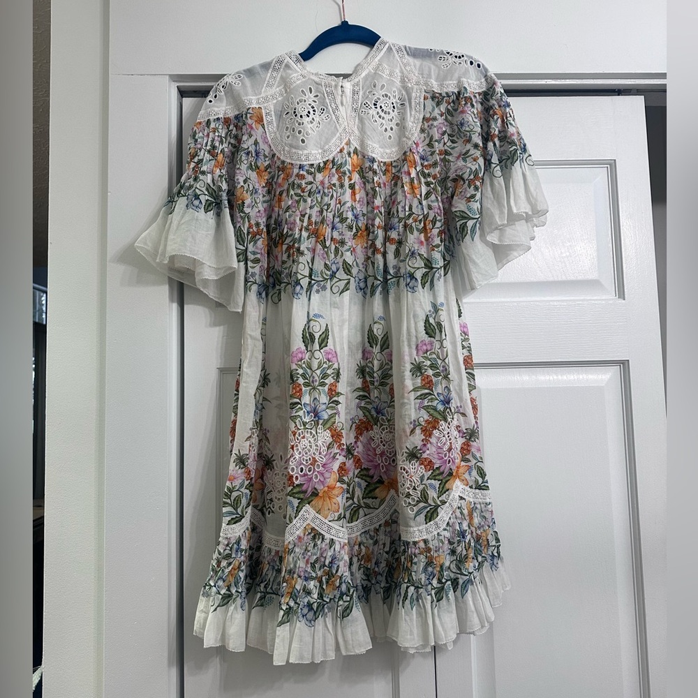 NWT FARM RIO Sweet Bloom Cotton Eyelet Shifts Dress SMALL